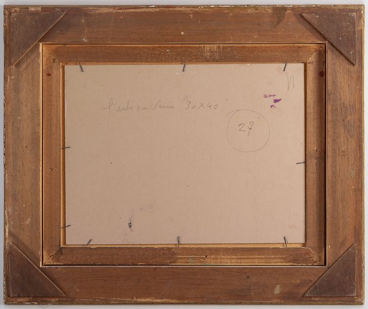 Serge Belloni (1925-2005) - Die Morgenröte über dem Rosa Haus am Canal Grande Öl auf Leinwand um 1970
