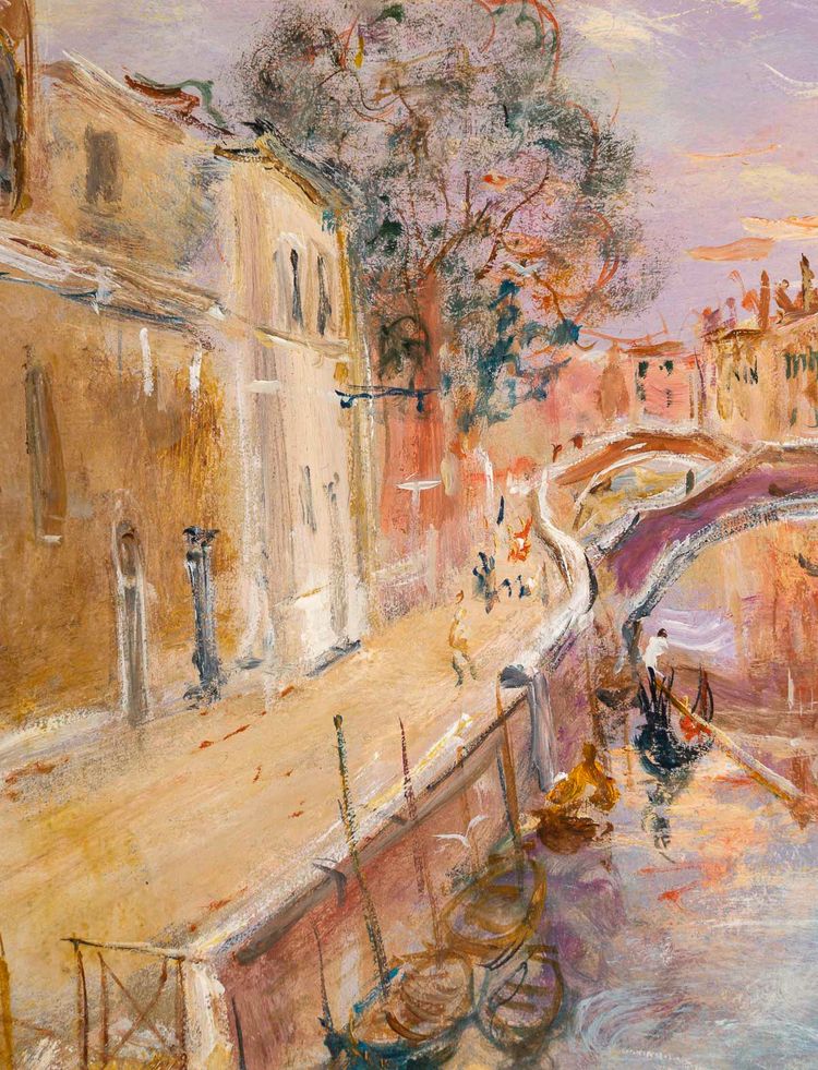 Serge Belloni (1925-2005) - Der Garten des Poeten in Venedig Öl auf Leinwand um 1970