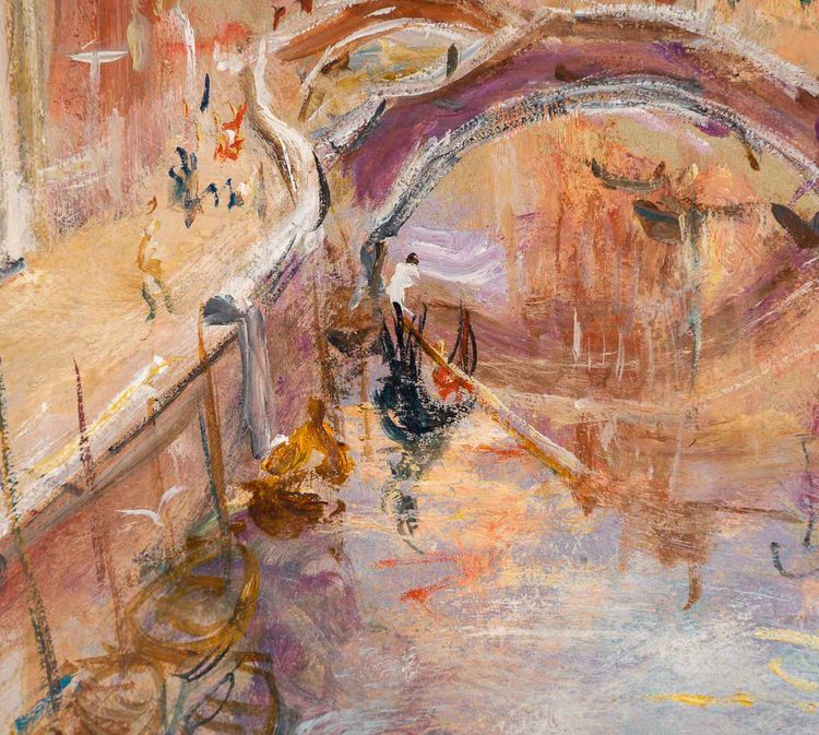 Serge Belloni (1925-2005) - Der Garten des Poeten in Venedig Öl auf Leinwand um 1970