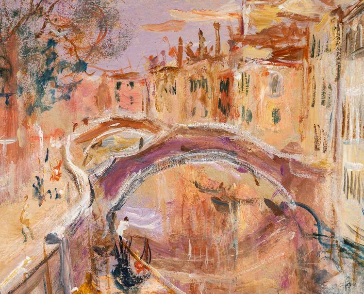Serge Belloni (1925-2005) - Der Garten des Poeten in Venedig Öl auf Leinwand um 1970