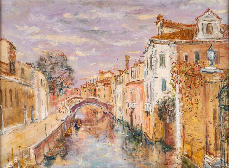 Serge Belloni (1925-2005) - Der Garten des Poeten in Venedig Öl auf Leinwand um 1970