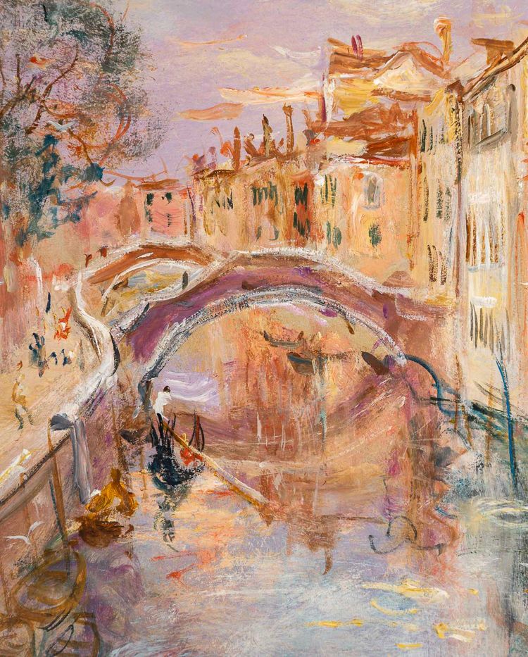 Serge Belloni (1925-2005) - Der Garten des Poeten in Venedig Öl auf Leinwand um 1970