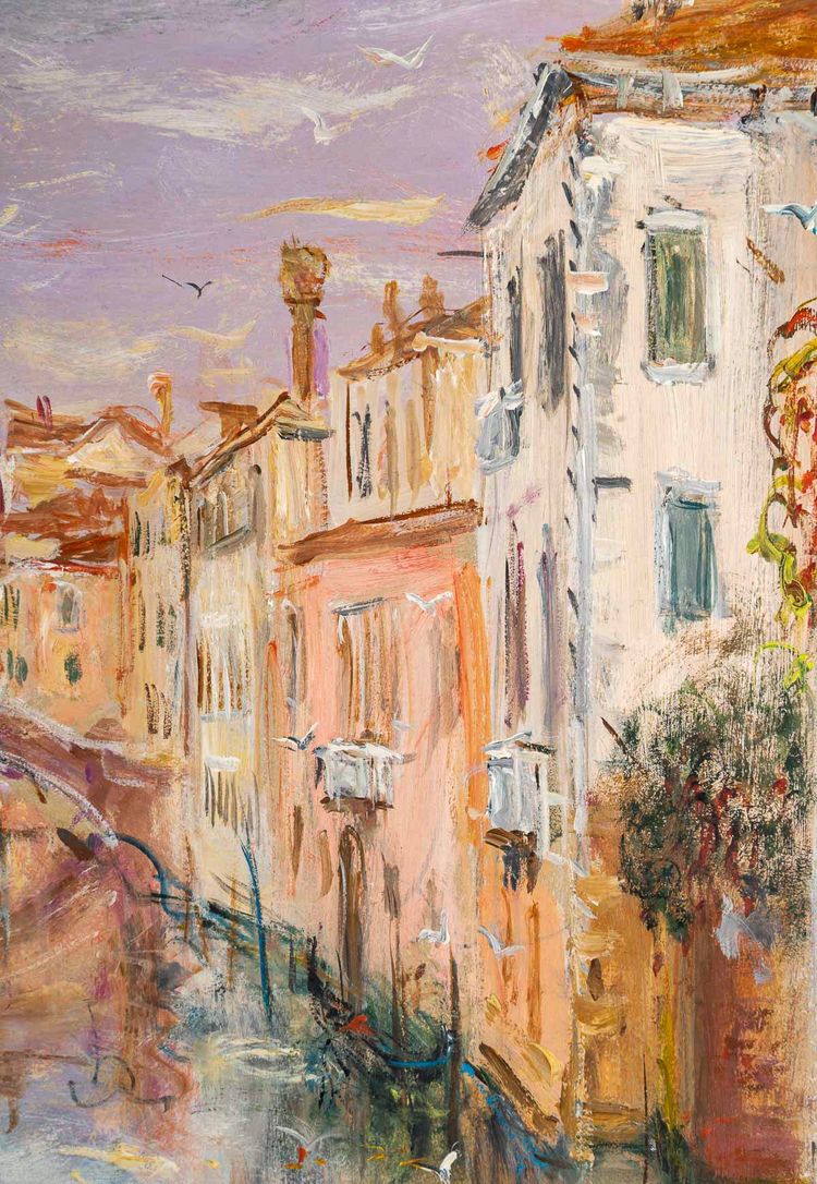 Serge Belloni (1925-2005) - Der Garten des Poeten in Venedig Öl auf Leinwand um 1970