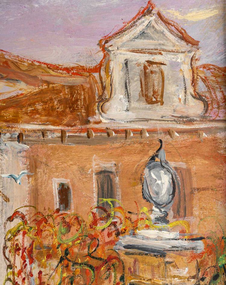 Serge Belloni (1925-2005) - Der Garten des Poeten in Venedig Öl auf Leinwand um 1970