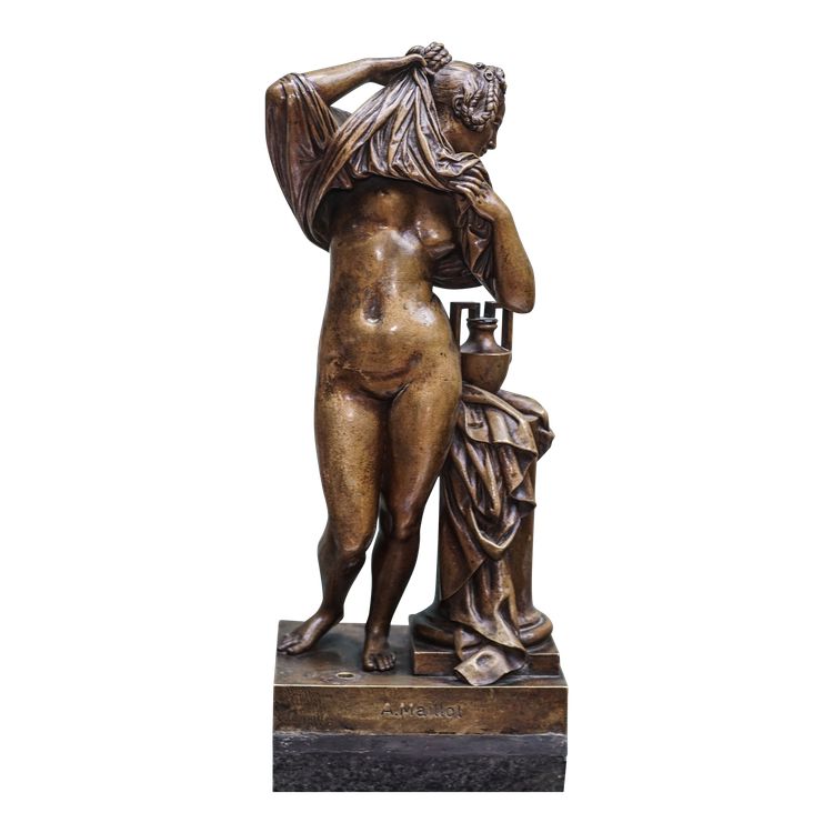 A. MAILLOL - PRADIER James 1790-1852, dopo, Femme ôtant sa chemise, bronzo