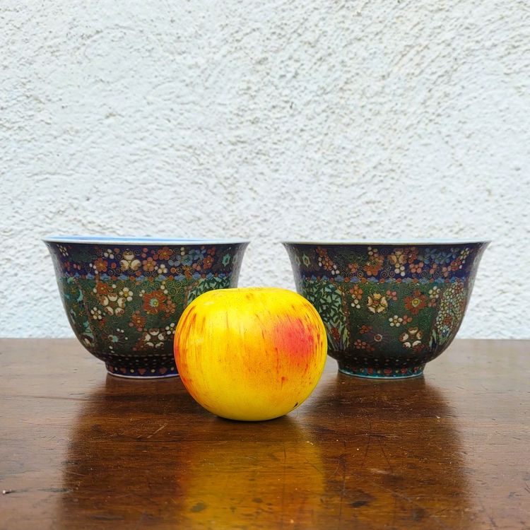  2 bols en cloisonné, Asie fin XIXème début XXème siècle