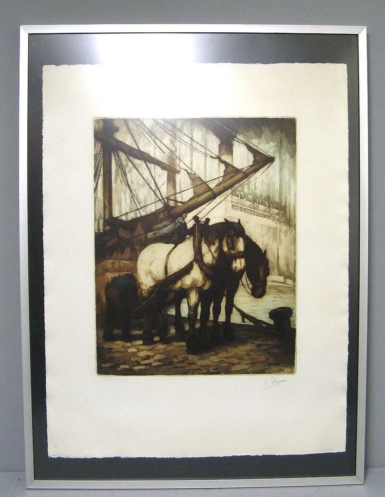 Eau Forte Marine By Kurt Peiser (1887-1962).