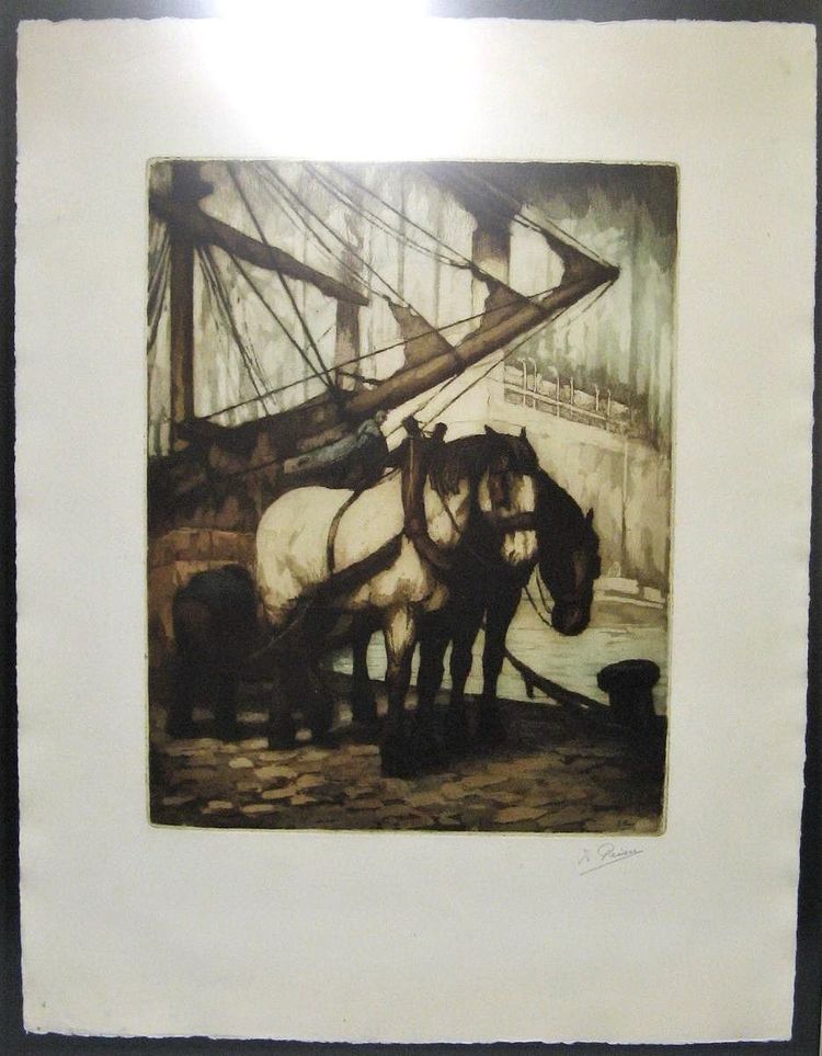 Eau Forte Marine By Kurt Peiser (1887-1962).