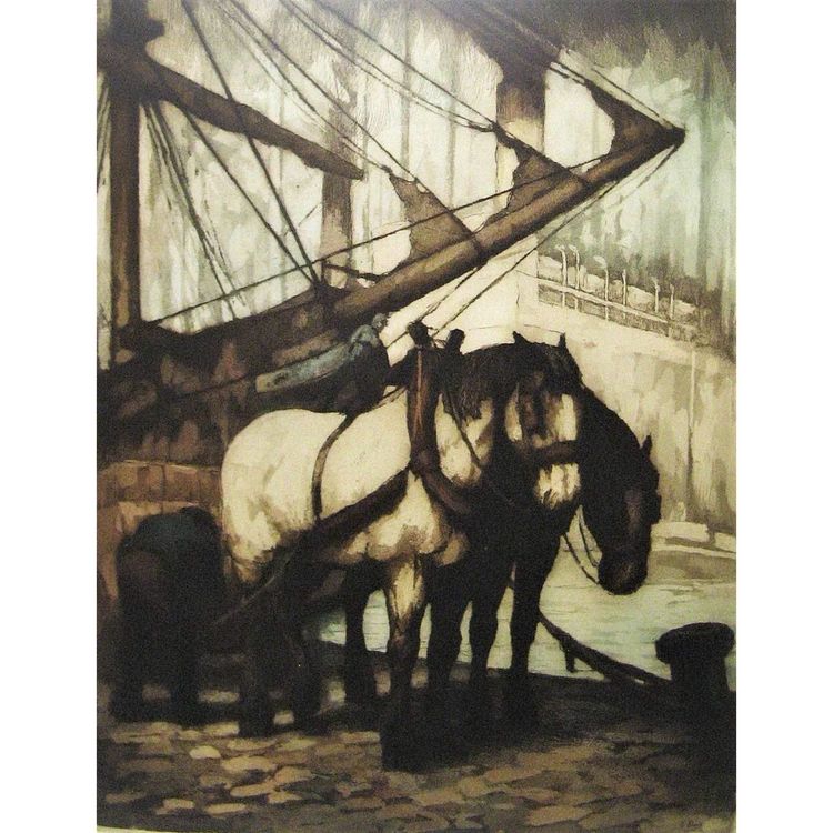 Eau Forte Marine By Kurt Peiser (1887-1962).