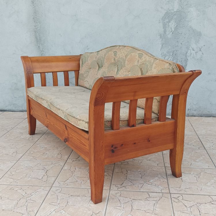 Banquette vintage en pin