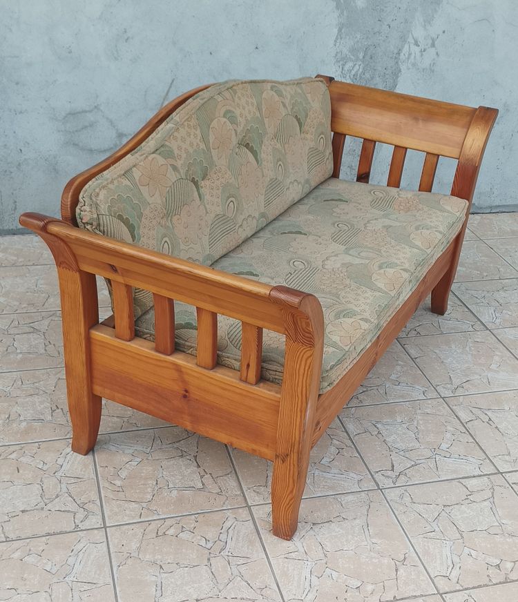 Banquette vintage en pin