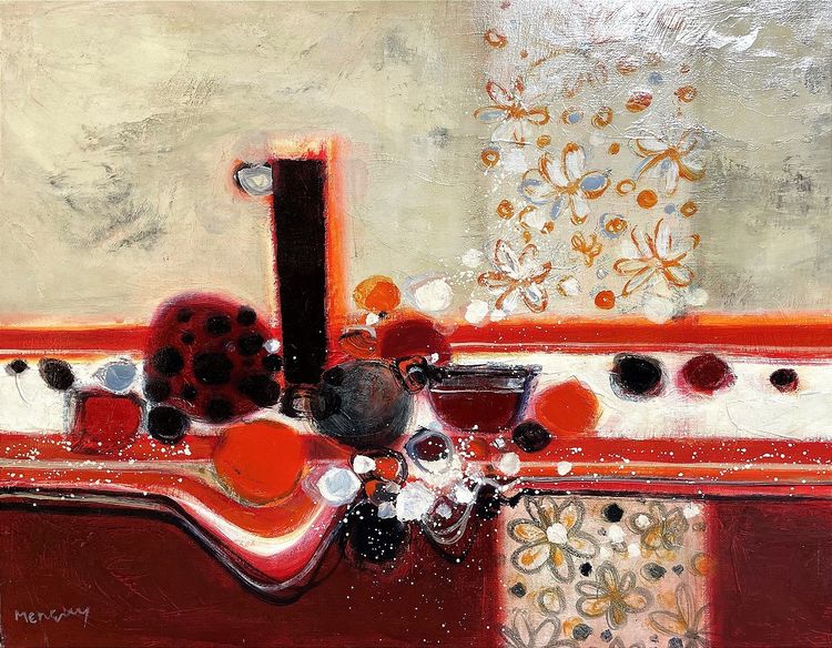 Frédéric Menguy (1927-2007), Oil on canvas, 1970s, "Bouquet de fleurs".