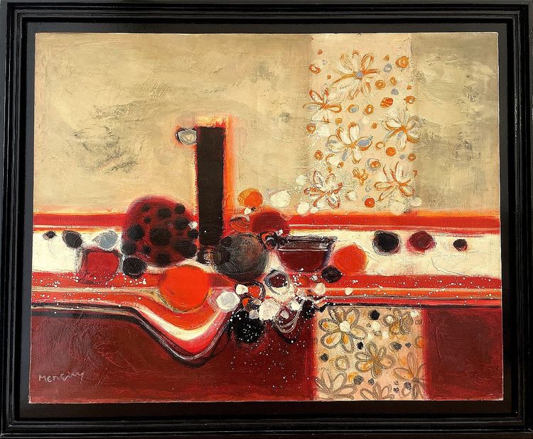 Frédéric Menguy (1927-2007), Oil on canvas, 1970s, "Bouquet de fleurs".