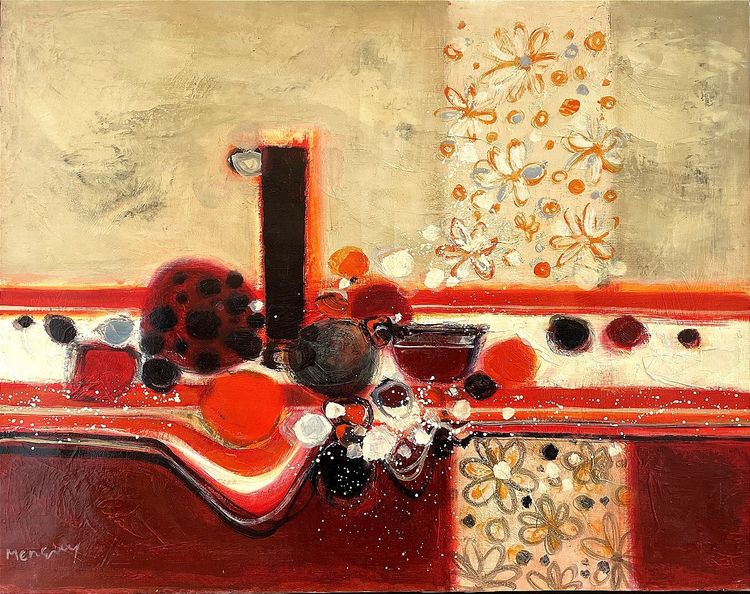 Frédéric Menguy (1927-2007), Oil on canvas, 1970s, "Bouquet de fleurs".