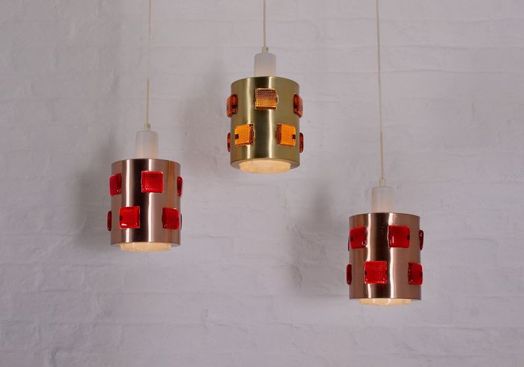 Set of three Swedish pendant lights