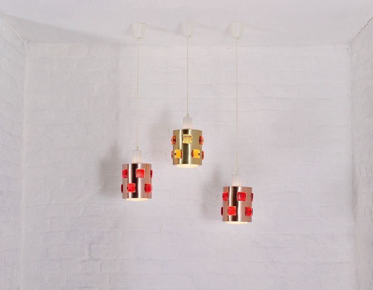 Set of three Swedish pendant lights