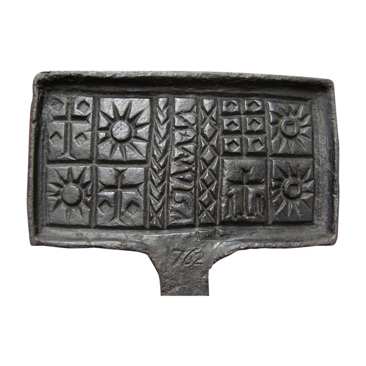 Moule à Oublies 1762. Gaufrier de mariage En Fer Forgé XVIIIe. 