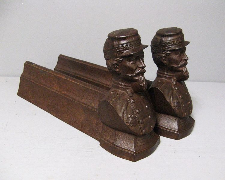 Pair De Chenets à l'Effigie De Napoléon III.