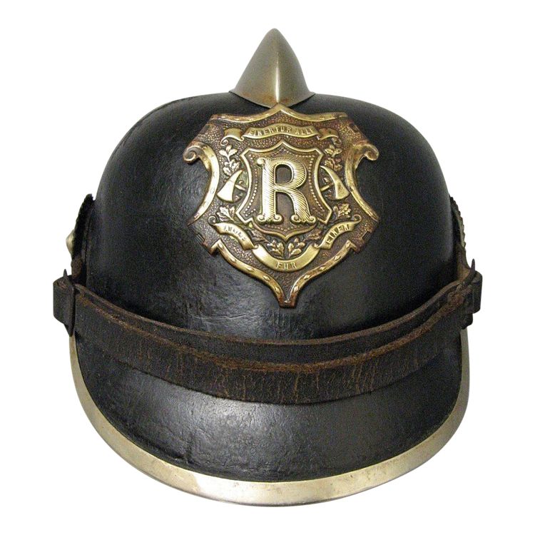 Feuerwehrhelm Aus Dem Zweiten Reich Krieg Von 14/18. Bremen WWI.