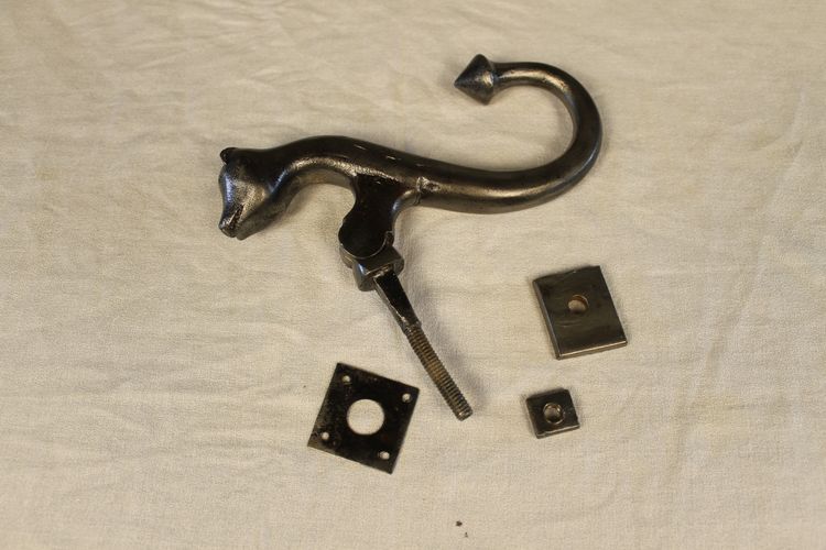 Wrought iron door knocker in the Haute Epoque style, complete 19th century