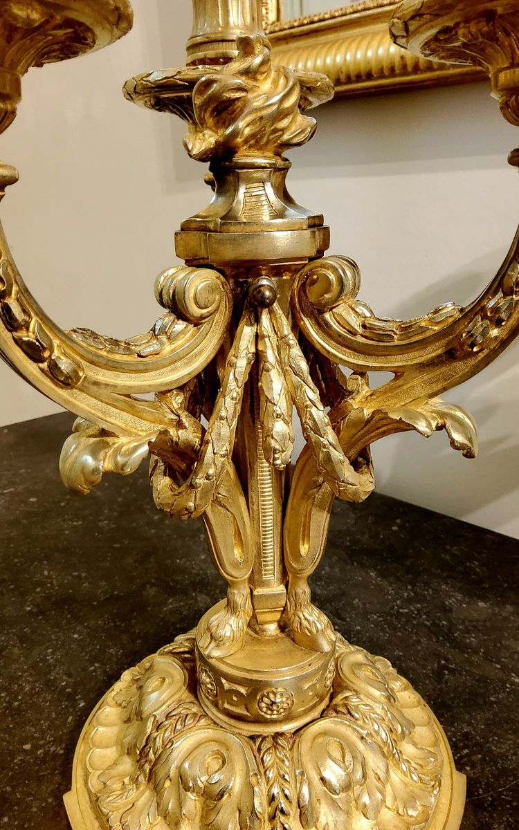 Coppia di candelabri in ormù in stile neoclassico secondo Delafosse JC. XIX secolo
