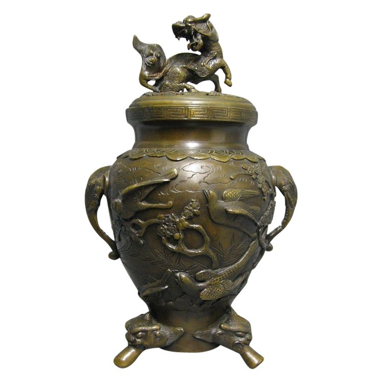 Bruciaprofumi in bronzo periodo Meiji Giappone Fine XIX secolo.