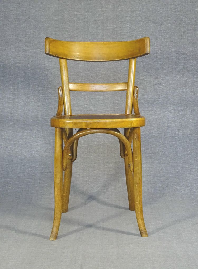 Set von 6 Bistrostühlen FISCHEL Frankreich 1932- Seltene Holzsitze- No Thonet, No Baumann
