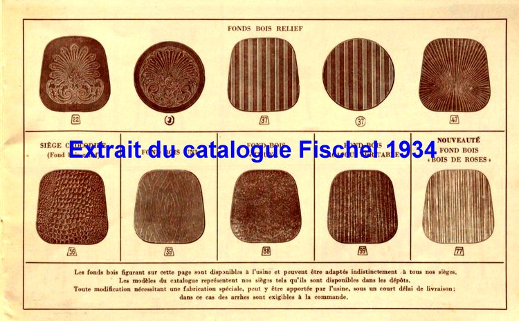 Set von 6 Bistrostühlen FISCHEL Frankreich 1932- Seltene Holzsitze- No Thonet, No Baumann