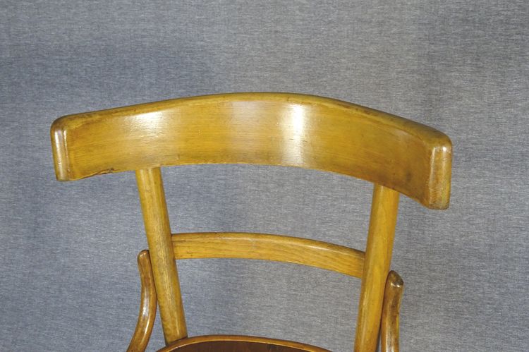 Set von 6 Bistrostühlen FISCHEL Frankreich 1932- Seltene Holzsitze- No Thonet, No Baumann