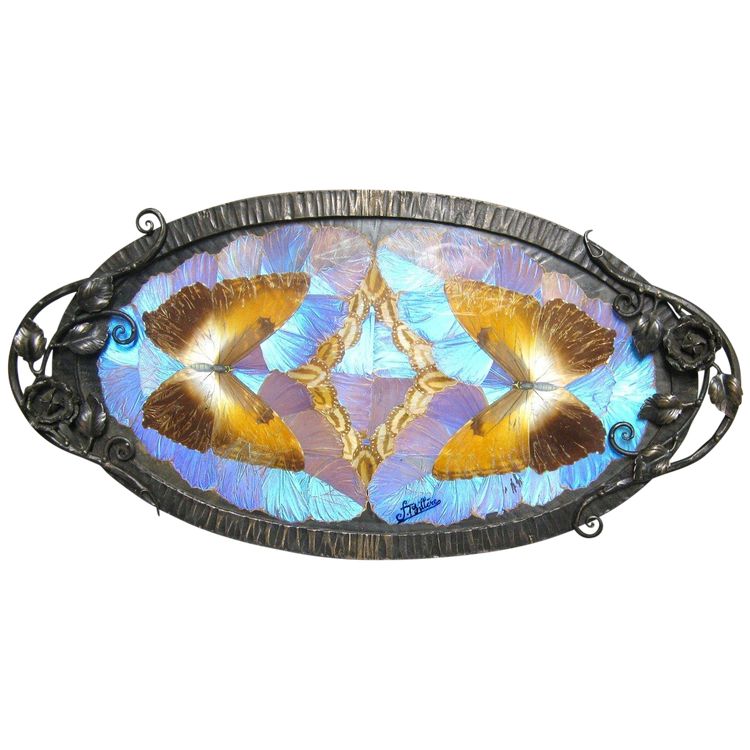 Center De Table Art Nouveau Ailes De Papillons F. Billere .