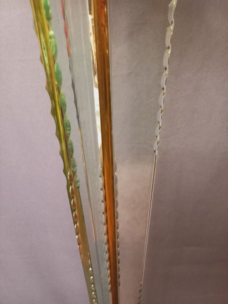Important lampadaire en cristal de Sèvres et laiton XXe siècle