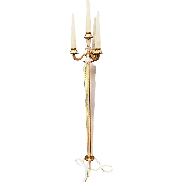 Important lampadaire en cristal de Sèvres et laiton XXe siècle