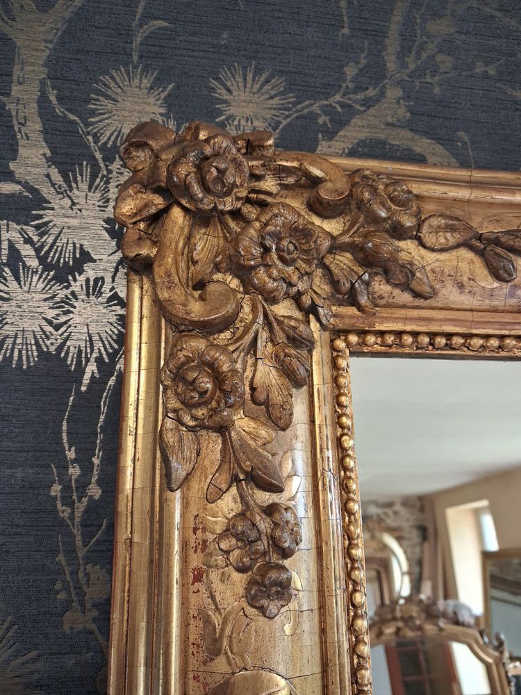 Engraved restoration period mirror 178 x 104