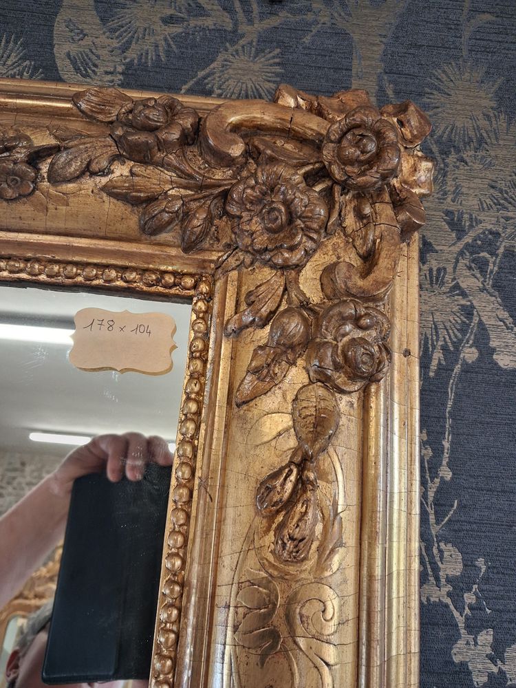 Engraved restoration period mirror 178 x 104