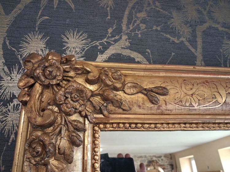 Engraved restoration period mirror 178 x 104
