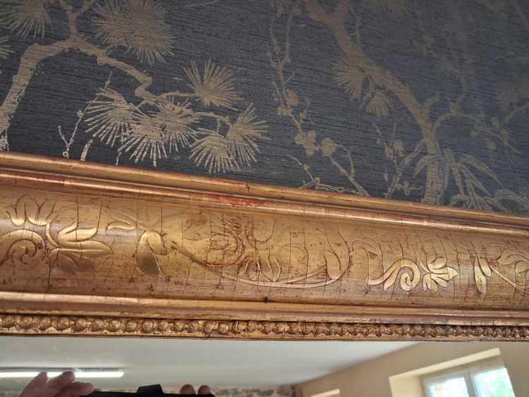 Engraved restoration period mirror 178 x 104