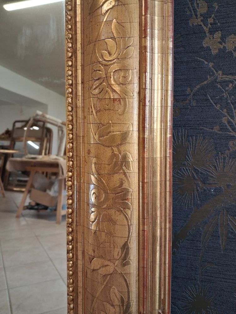 Engraved restoration period mirror 178 x 104