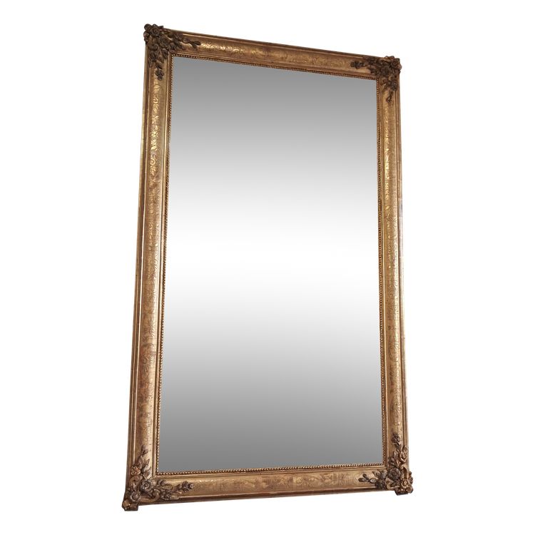 Engraved restoration period mirror 178 x 104