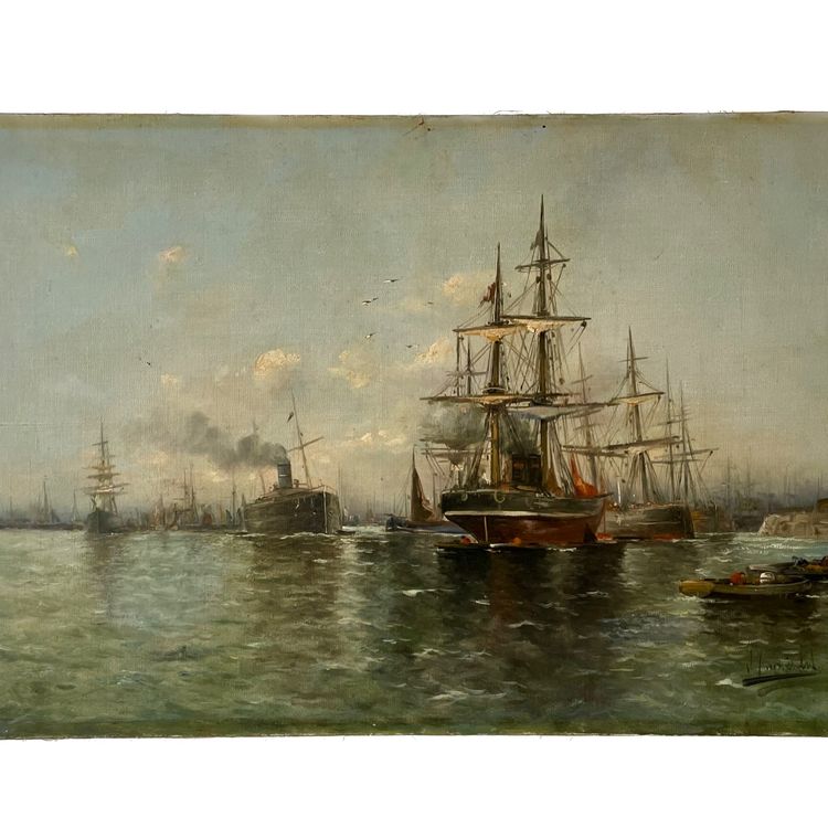 Boats in port circa 1900