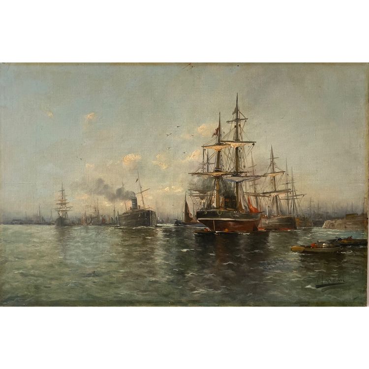 Boats in port circa 1900