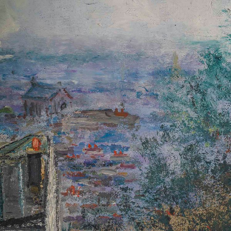 Serge Belloni (1925-2005), The Staircase on the Rue du Calvaire in Montmartre, Oil on canvas, Circa 
