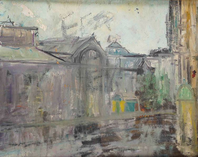 Serge Belloni (1925-2005), The Staircase on the Rue du Calvaire in Montmartre, Oil on canvas, Circa 