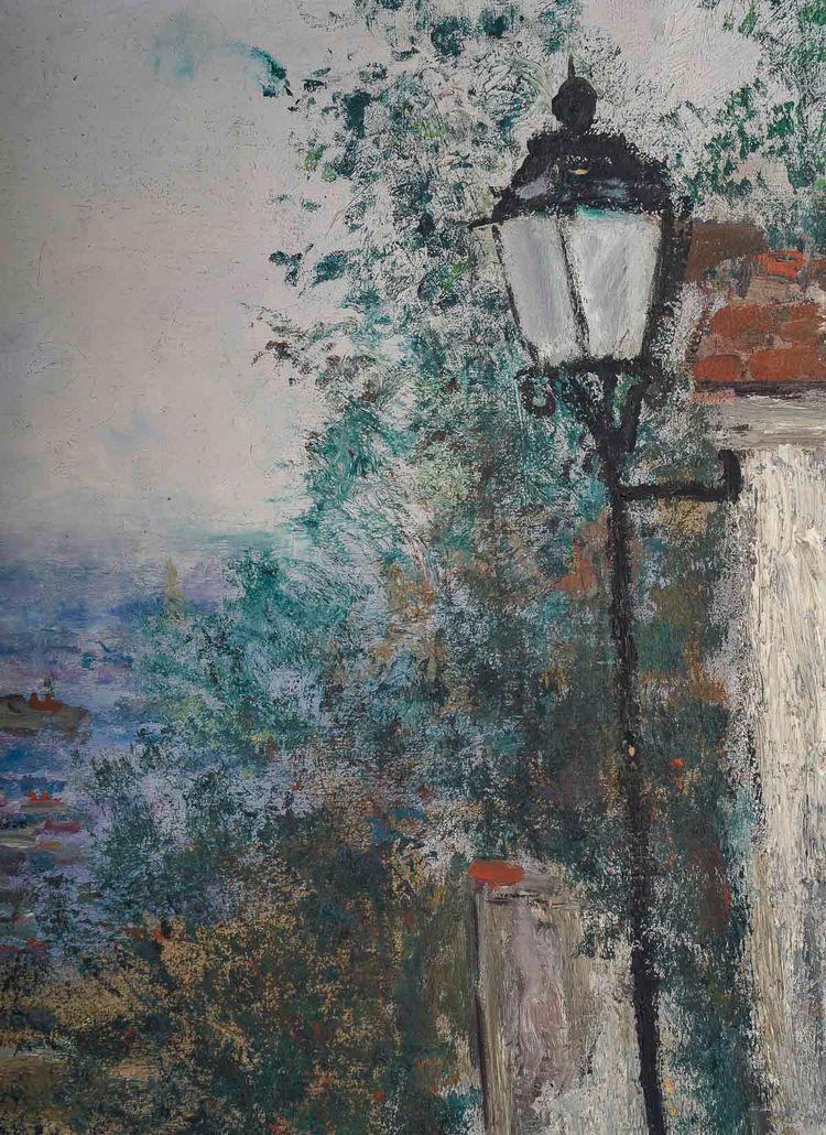 Serge Belloni (1925-2005), The Staircase on the Rue du Calvaire in Montmartre, Oil on canvas, Circa 