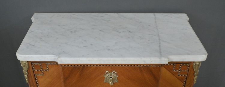 Piccola cassettiera in mogano, stile transitorio Luigi XV / Luigi XVI - Inizio del XX secolo