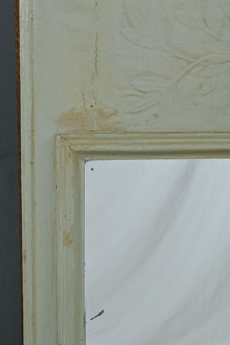 Specchio in legno dipinto Trumeau, stile Luigi XV - Prima metà del XX secolo