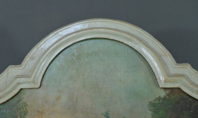 Specchio in legno dipinto Trumeau, stile Luigi XV - Prima metà del XX secolo