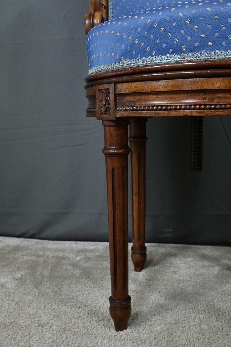 Beech Swivel Harpist Chair, Louis XVI style - Early 20th century