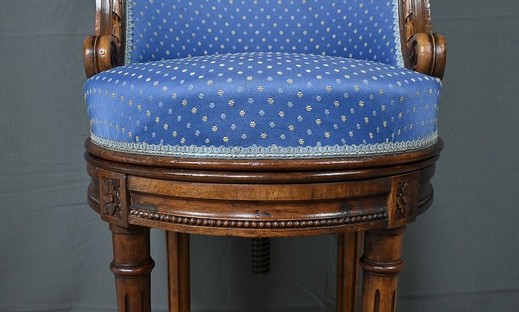 Beech Swivel Harpist Chair, Louis XVI style - Early 20th century