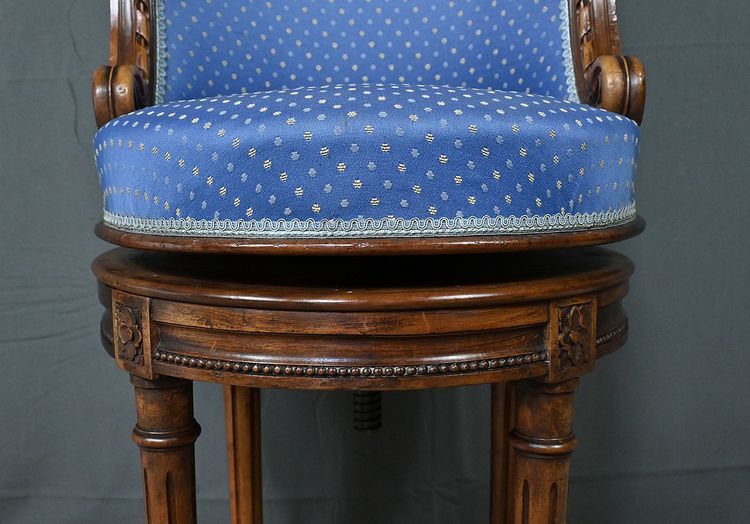 Beech Swivel Harpist Chair, Louis XVI style - Early 20th century