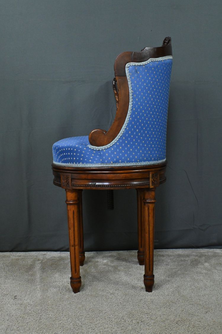 Beech Swivel Harpist Chair, Louis XVI style - Early 20th century